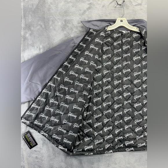 NWT Gibson Guitars Workwear FSP Jacket Gray Black Adult 2XL Lined Quilted Logo - Picture 15 of 16